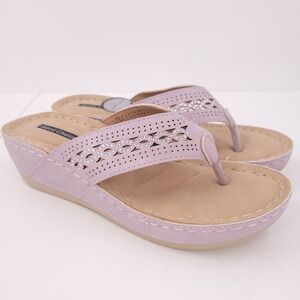 Good Choice Bari Lilac Flip-Flops Sandals Shoes Platform Wedge Womens 6.5 NEW‎